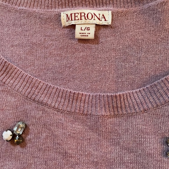Beautiful Merona Knit Sweater soft glitter Stones - Picture 3 of 4